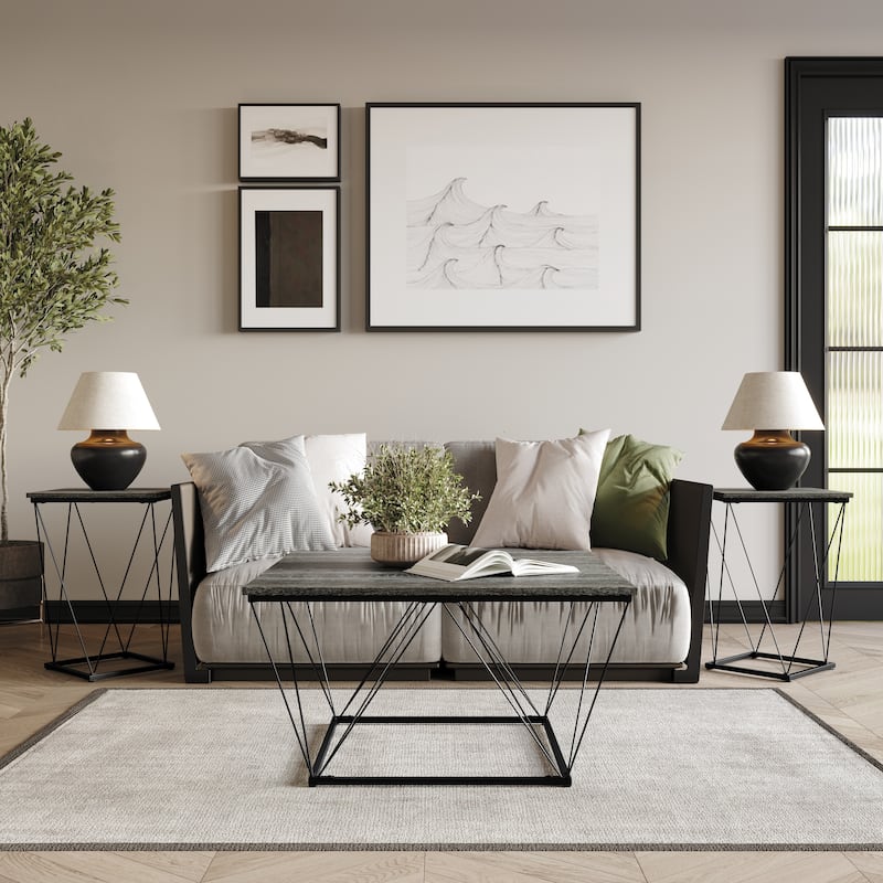 CraftPorch Minimalist 3- Pieces Coffee Table Set