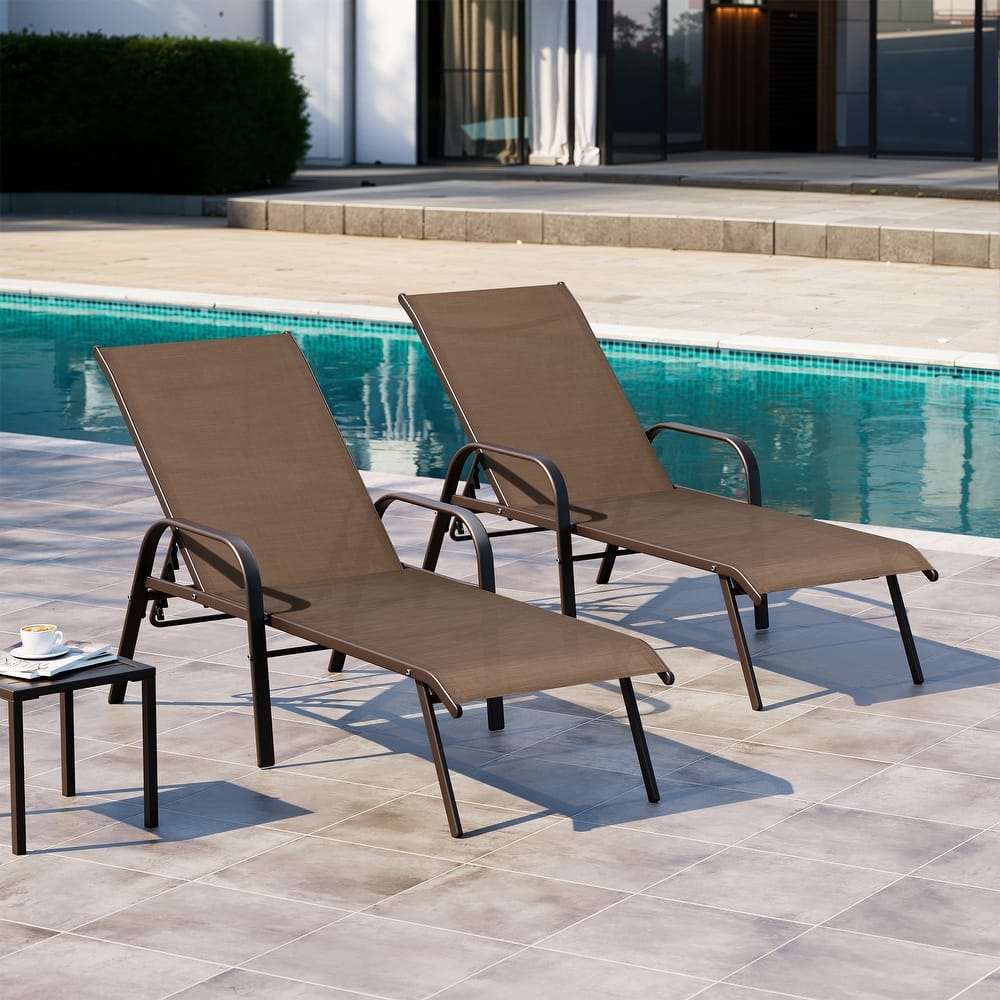 Crestlive Products Outdoor All-weather Adjustable Chaise Lounge Chairs (Set of 2/4)