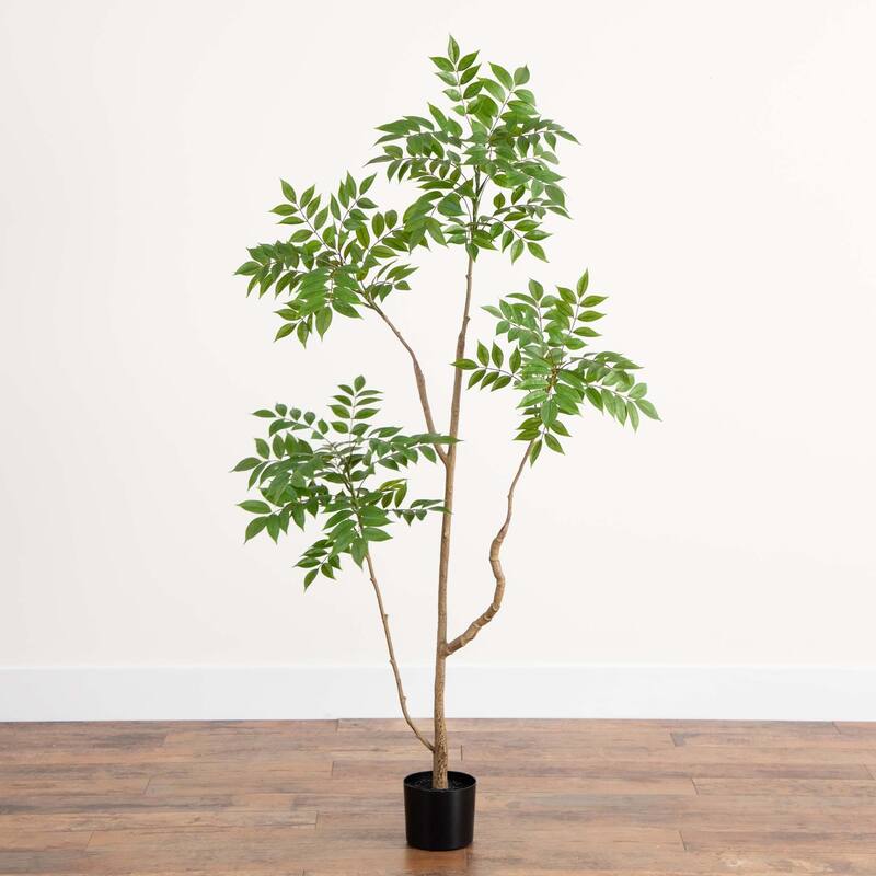 Potted Artificial Pieris Tree - 5' - Green