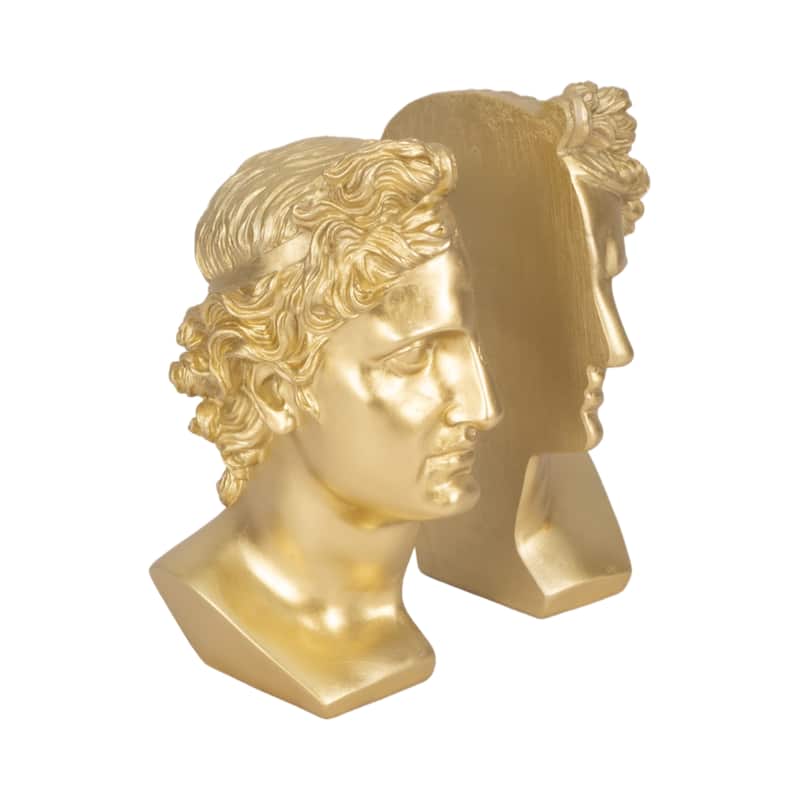 Sagebrook Home Elegantly Crafted Sculptural Bookends, Set of 2, Adorn Your Library or Office in Style - 3" x 6" x 9"