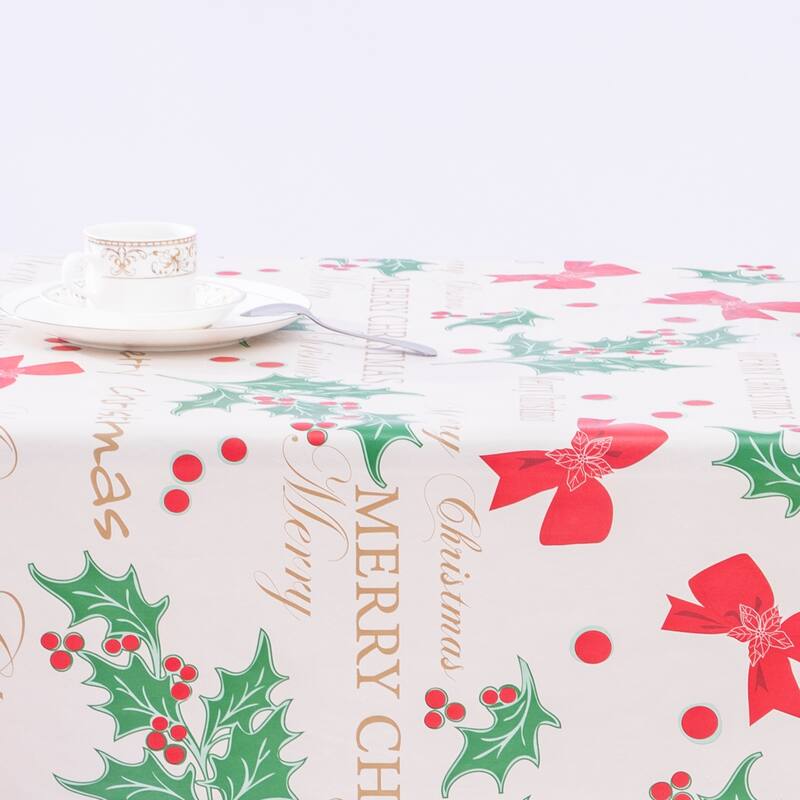 Ray Star Happy Christmas tablecloth 60in