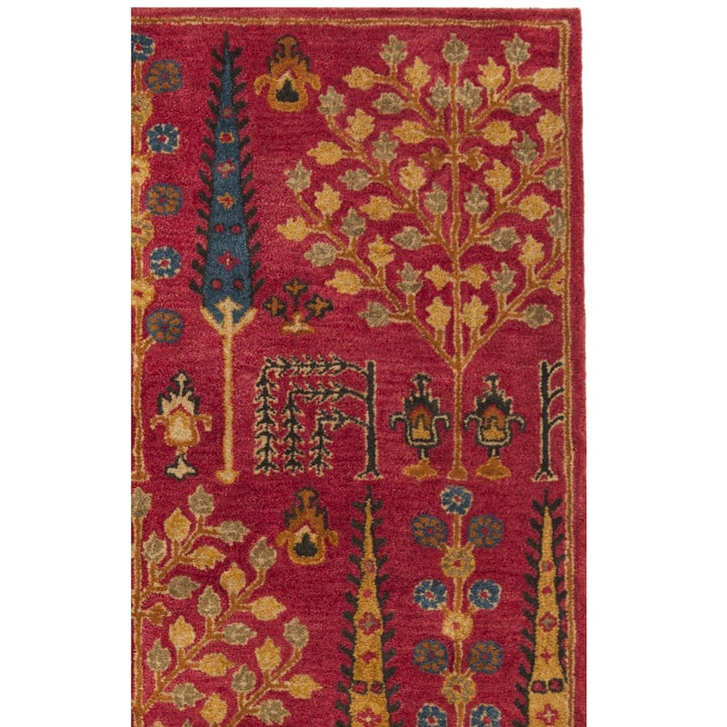 SAFAVIEH Handmade Heritage Picture Block Floral Traditional Oriental Wool Rug