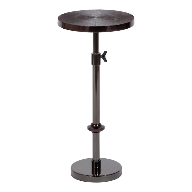 Kate and Laurel Engles Metal Table and Plant Stand - 10x10x30 - Pewter