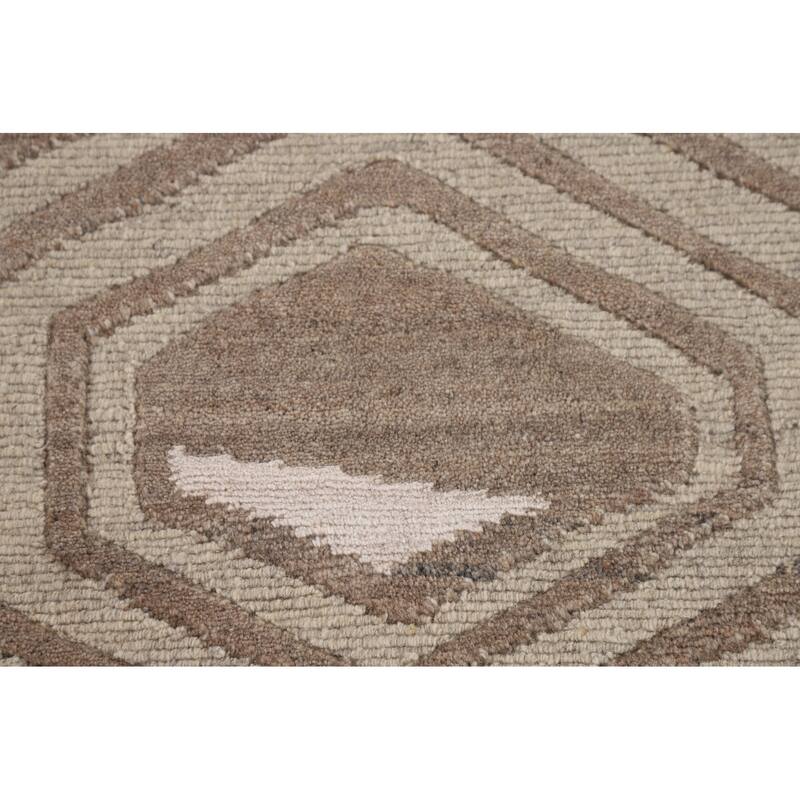 Modern Oriental Area Rug Hand-Knotted Wool Carpet - 9'2" x 11'8"