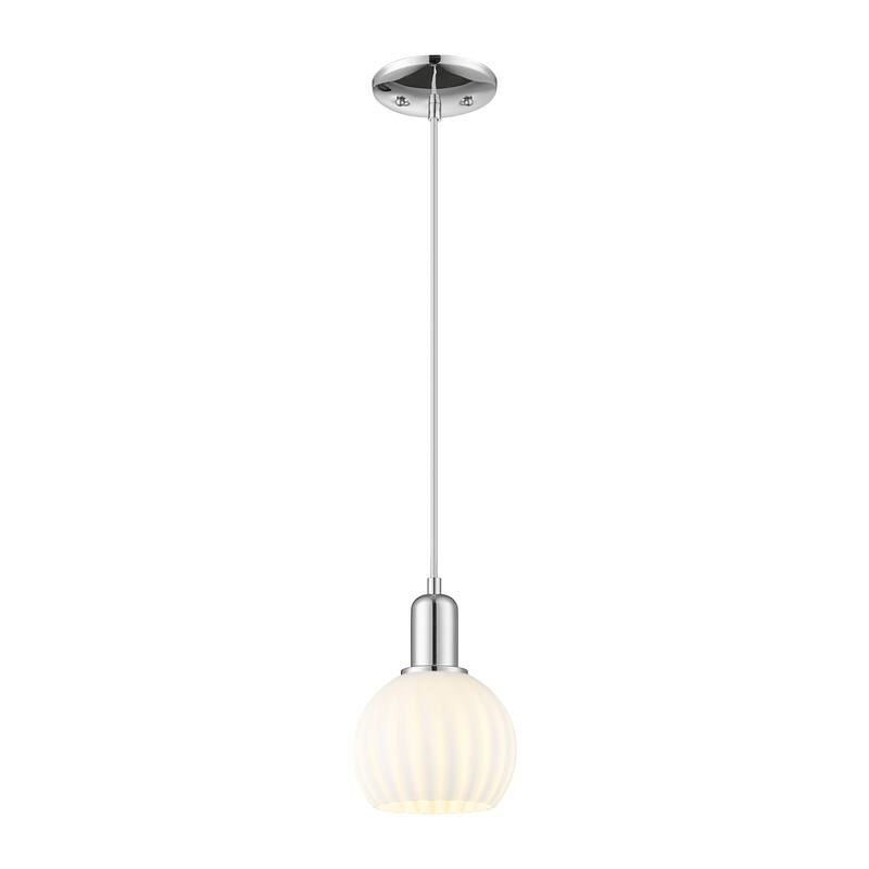 Innovations Lighting Endless Possibilities Arcadia - White Venetian - 1 Light 6" Cord Hung Mini Pendant - Polished Chrome