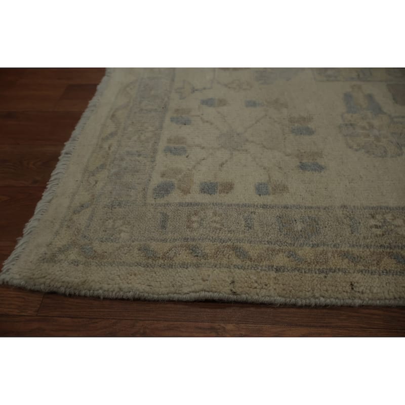 Hand Knotted Oriental 100% Wool Carpet Transitional All-Over Beige & Ivories Oushak Area Rug - 10' 0'' X 8' 0''