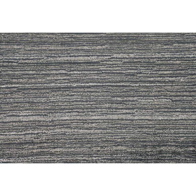 Tribal Gray Gabbeh Indian Area Rug Hand-Knotted Wool Carpet - 7'9" x 9'9"