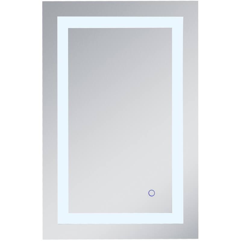 Elegant Lighting Helios 30" x 20" Rectangular Frameless Wall Mounted - Silver