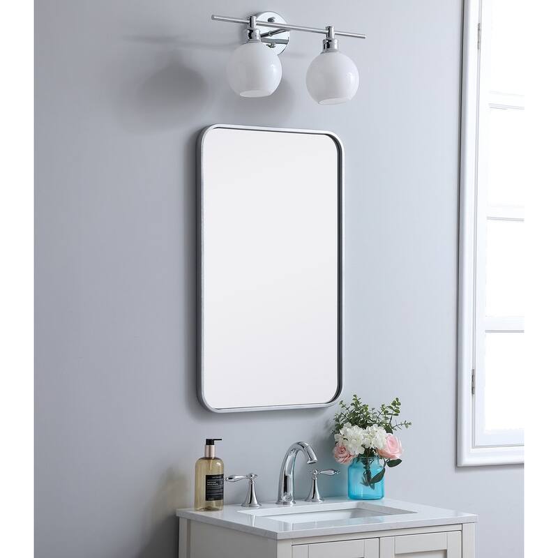 Ezra Soft Corner Metal Rectangular Mirror