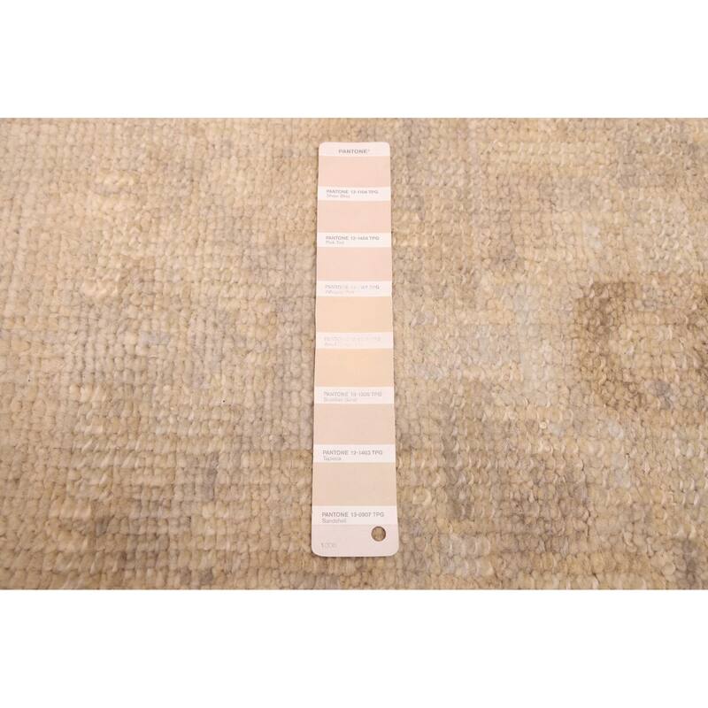 ECARPETGALLERY Hand-knotted Kavya Oushak Light Khaki Wool Rug - 8'9 x 12'5