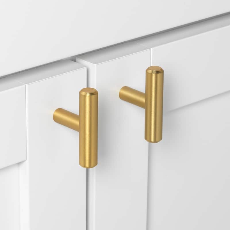 GlideRite 2-inch Solid Satin Gold Cabinet Bar Knobs (Pack of 10)