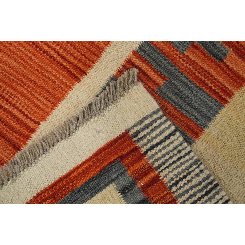 Hand Woven Southwestern Wool Multi-Colored Geometric Area Rug - 9' 10'' X 6' 6''