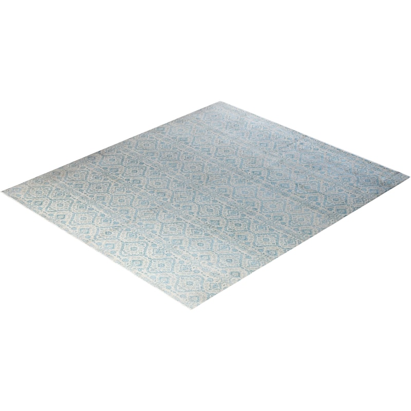 Ikat One-of-a-Kind Hand-Knotted Area Rug - Gray, 8' 10" x 10' 1" - 8' 10" x 10' 1"
