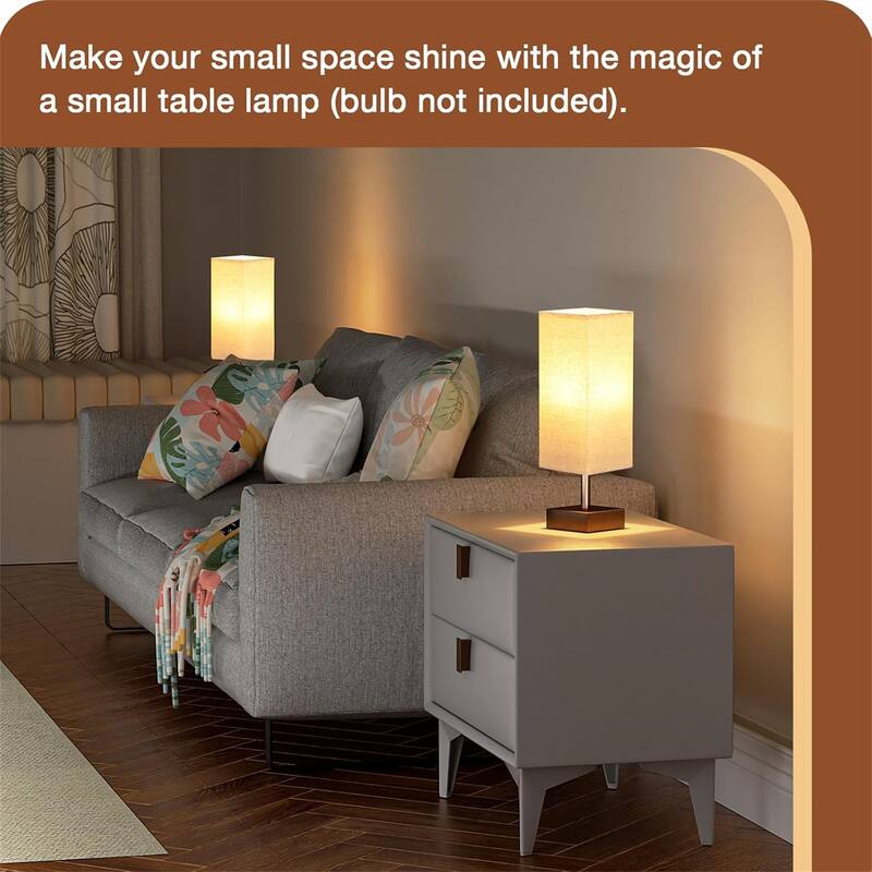 Minimalist Nightstand Lamp with Square Shade