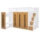 preview thumbnail 6 of 24, Modern Loft Bed with Two-Tone Storage Stairs and Pull-Out Wardrobes