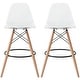preview thumbnail 18 of 27, Set of 2 26-inch Contemporary Eiffel Dowel DSW Counter Height Stool Barstool With Backs For Kitchen Home Side Break Room