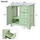 preview thumbnail 7 of 56, 30" bathroom vanity cabinet with ceramic basin, 3 drawers and adjustable shelves