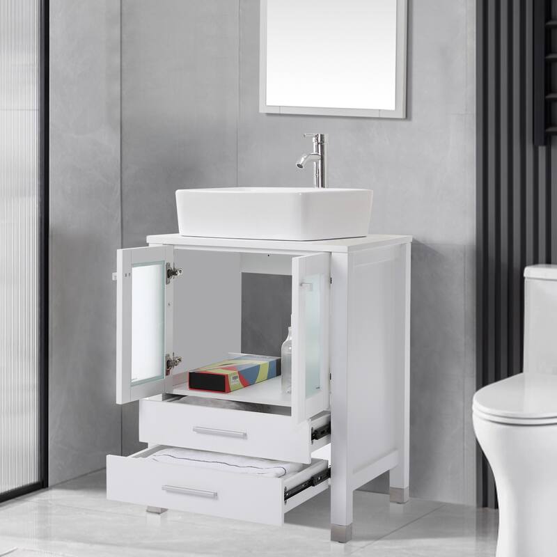 24" Bathroom Vanity with Sink Set Storage Cabinet Combo
