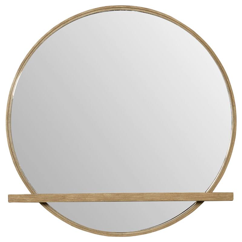 Fij Oval Dresser Mirror, Sand Wash Wood, Felt-Lined Tray, 38 Inch - Sand Wash Brown