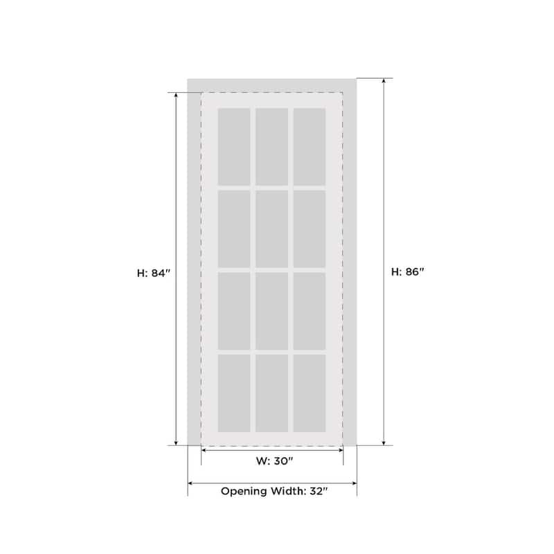 Interior Solid French Door / Mela 0716 Painted White / Single Regular Panel Frame Handle / Bathroom Bedroom Modern Doors