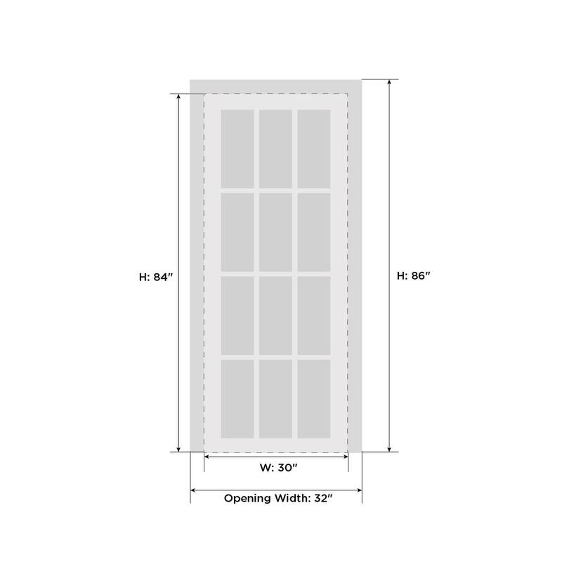 SartoDoors Veregio 7412 | Interior French Doors French Door | Solid Wood w/ Glass | Slab Only | 18x80, Antracite