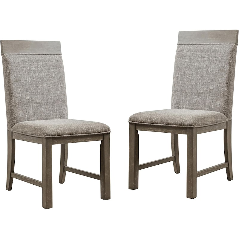 Transitional Gray Finish Upholstered Side Chairs