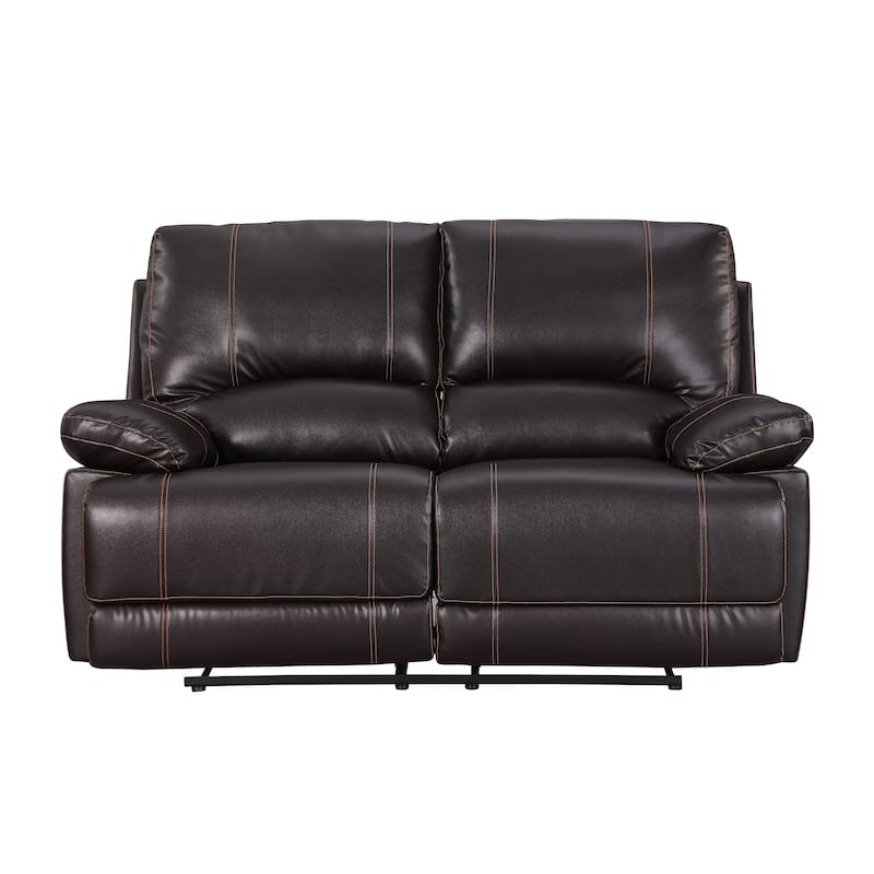 Leather-Air Recliining Console Loveseat