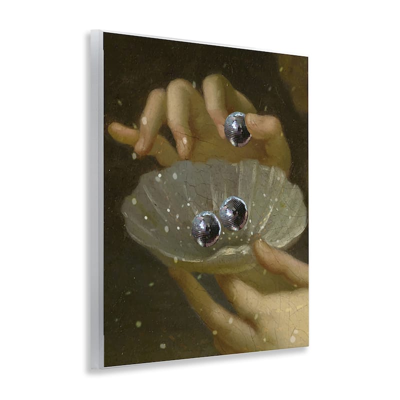 Stupell Classic Disco Clam Pearls Wall Plaque Art Design By Lil' Rue