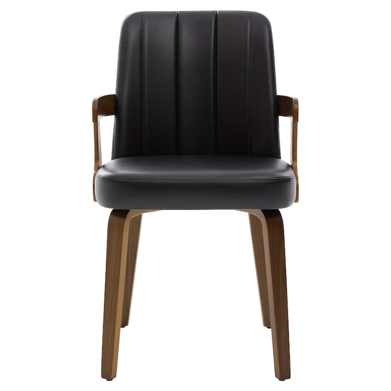 Mid-century Modern Upholstered Dining Chairs Bentwood Side Chairs with Armrests - 34.3"H x 19.9"W x 22.1"D