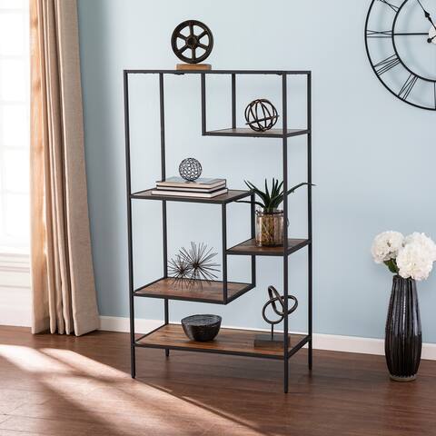Carbon Loft Mathers Industrial Reclaimed Wood Etagere Bookcase