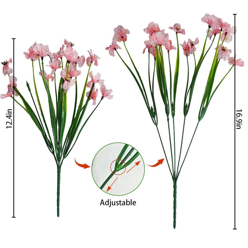 72 Bundles Artificial Flowers for Outdoors UV Resistant Fake Silk Flowers No Fade Greenery Shrubs Plants