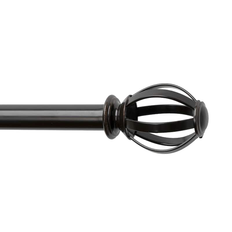 Lumi 5/8" Single Curtain Rod Set- Cage Ball finials