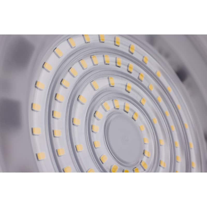 80 Watt Hi-Pro Shop Light with Plug 8" Dia. 5000K White Finish 120 Volt