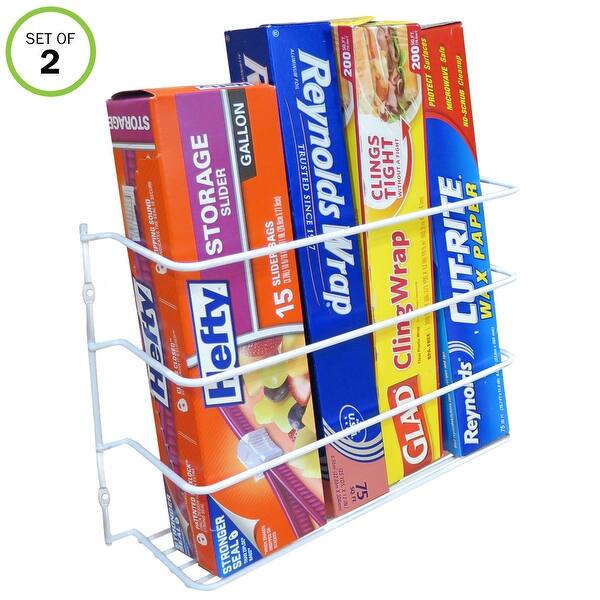 Evelots Wrap Foil Organizer Rack Kitchen Cabinet Door Wall New Improved Overstock 31047633