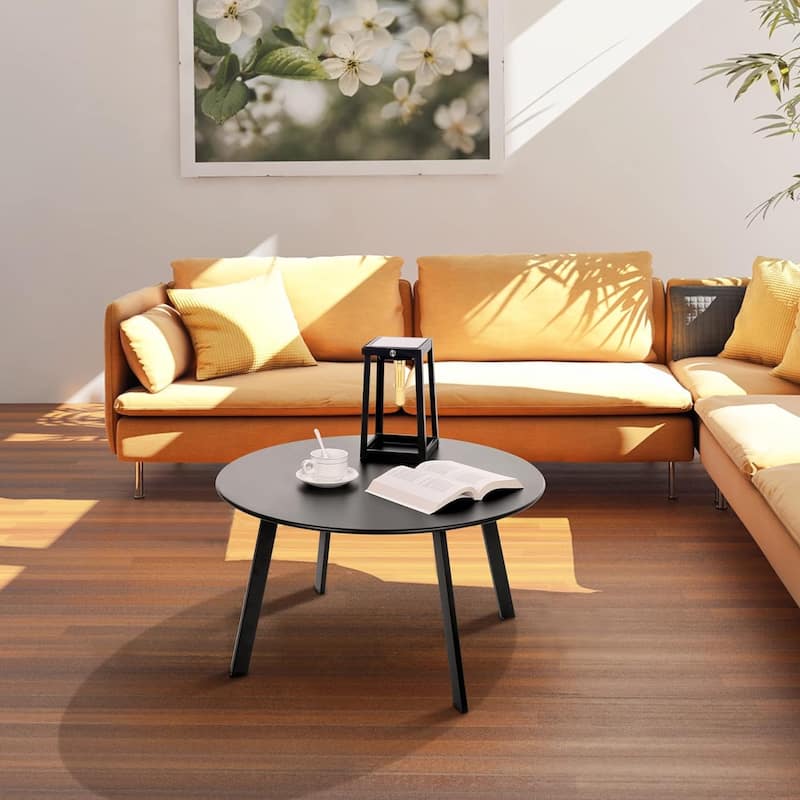 Patio Side Tables for Outside, Small End Table Accent Table Metal Round for Deck Garden Porch Balcony Yard Lawn
