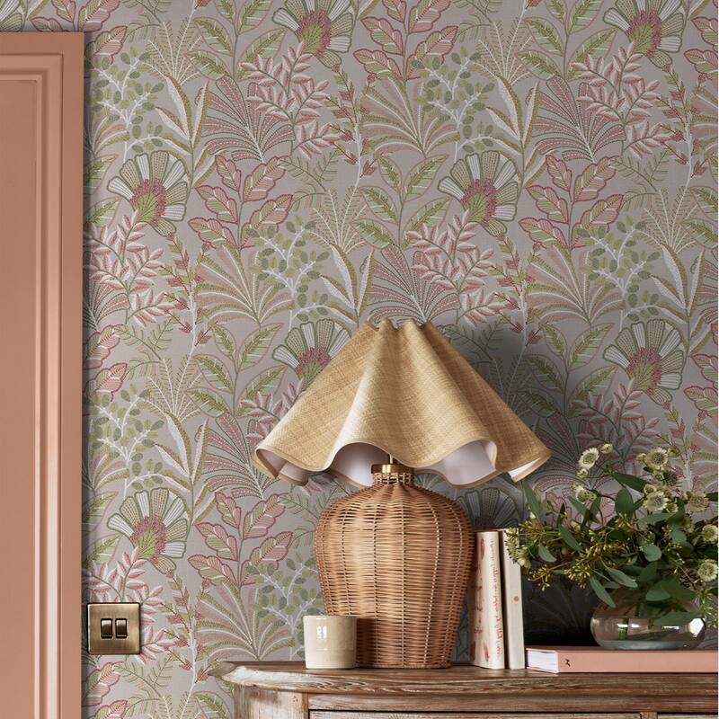 Graham & Brown Vendura Weave Pink Wallpaper