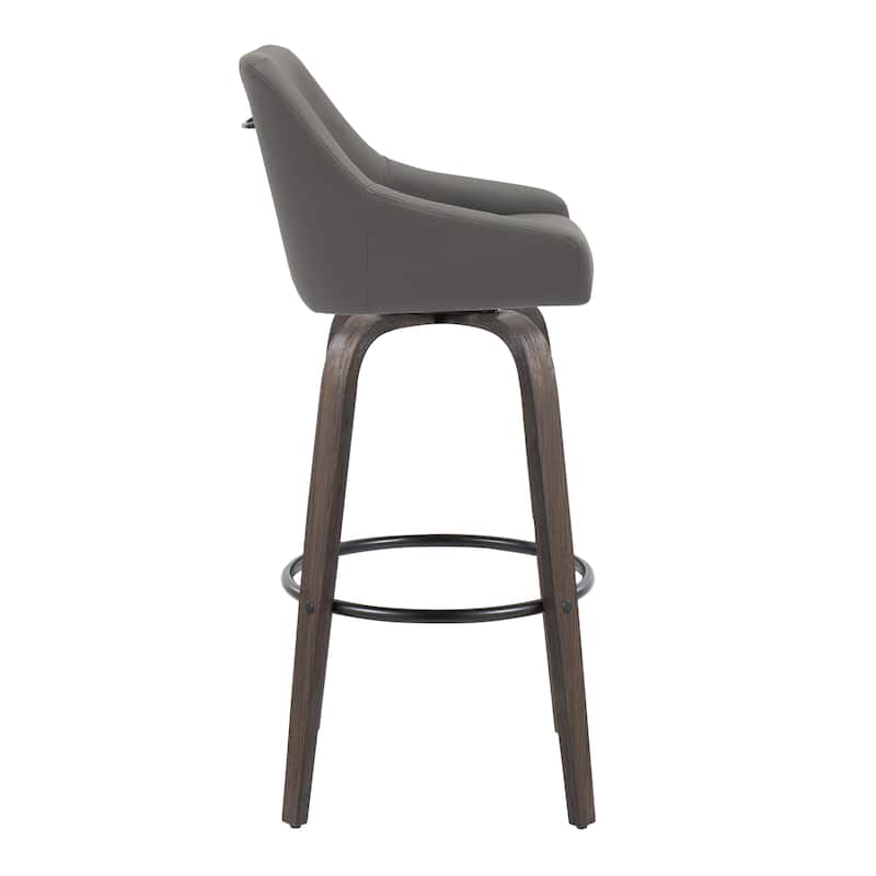 The Gray Barn Hadley 30" Fixed-Height Bar Stool with Bent Wood Legs & Round Footrest (Set of 2)