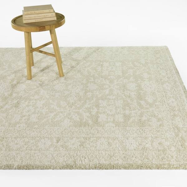slide 2 of 5, Ariosto Minimalist Traditional Area Rug 5'3" x 7' - Beige/Cream