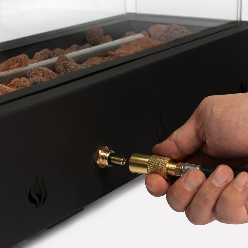 28" Propane Gas Fire Pits, 50000 BTU Rectangular Steel Fire Pit