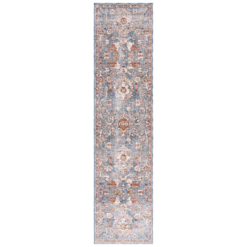 SAFAVIEH Heirloom Glynis Traditional Oriental Rug - 2' x 8' Runner - Grey/Blue Rust