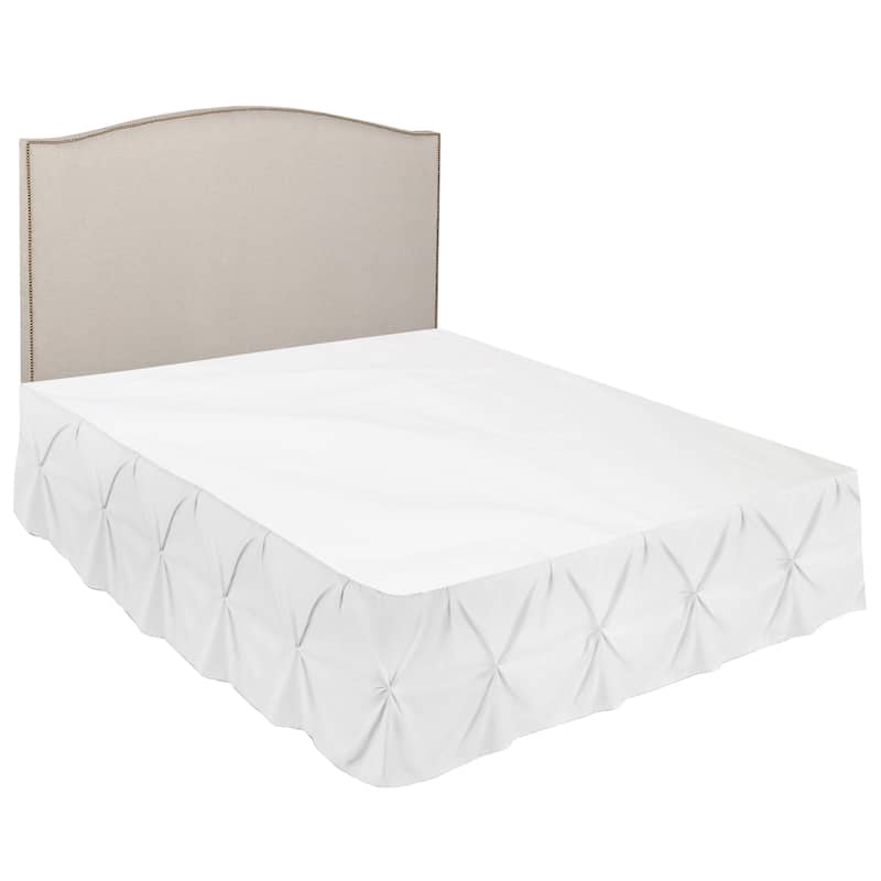 Nestl Pinch Pleat Bed Skirt - Soft Premium Microfiber Ruffle Bed Skirt - 14" Tailored Pintuck Wrap Around Dust Ruffle