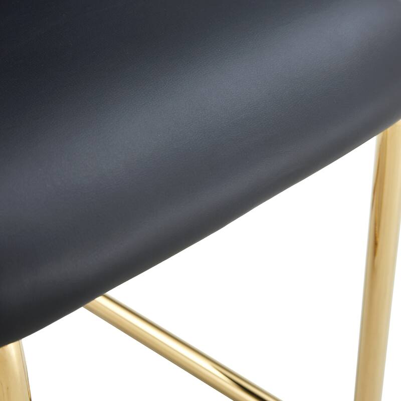 Rectangular Dining Table Set for 6-8 People, Modern Glass Table with Faux Leather Chairs