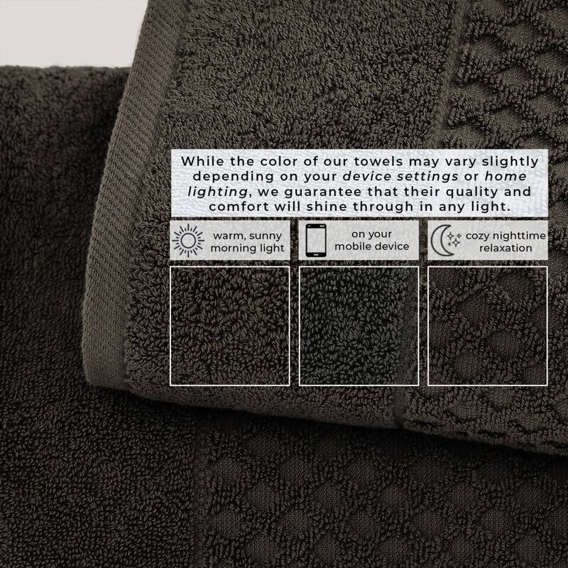 Linery & Co. Cotton Diamond Waffle Texture Bath Towels