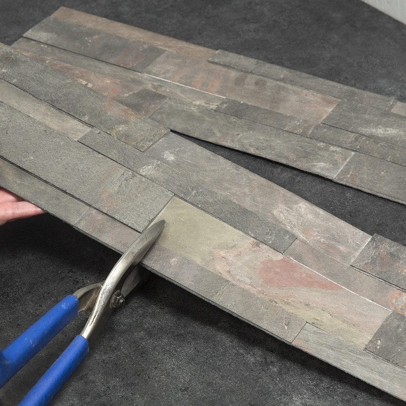 Aspect Peel and Stick Raised Stone Overlay Kitchen Backsplash Panel