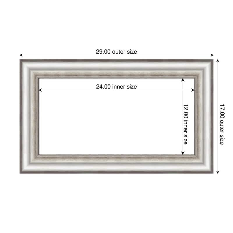 Amanti Art Salon Silver Framed Dry Erase Magnetic Board - 29 x 17 in
