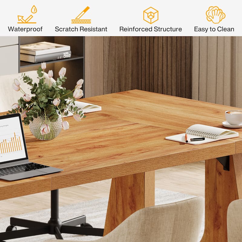 Wood Conference Table Oka Rectangular Office Meeting Room Desk