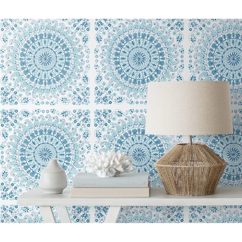 NextWall Mandala Bohemian Peel and Stick Removable Wallpaper - 20.5 in. W x 18 ft. L