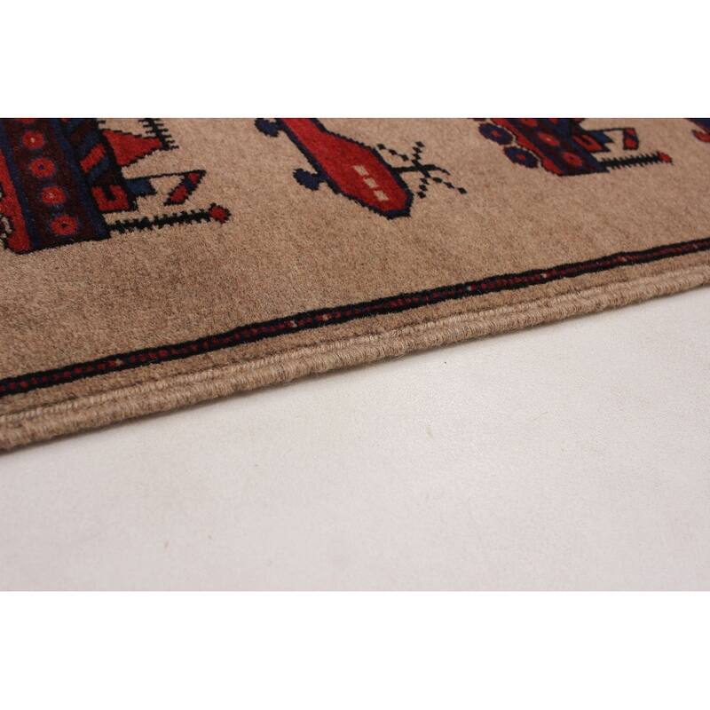 ECARPETGALLERY Hand-knotted Rare War Tan Wool Rug - 2'11 x 4'4