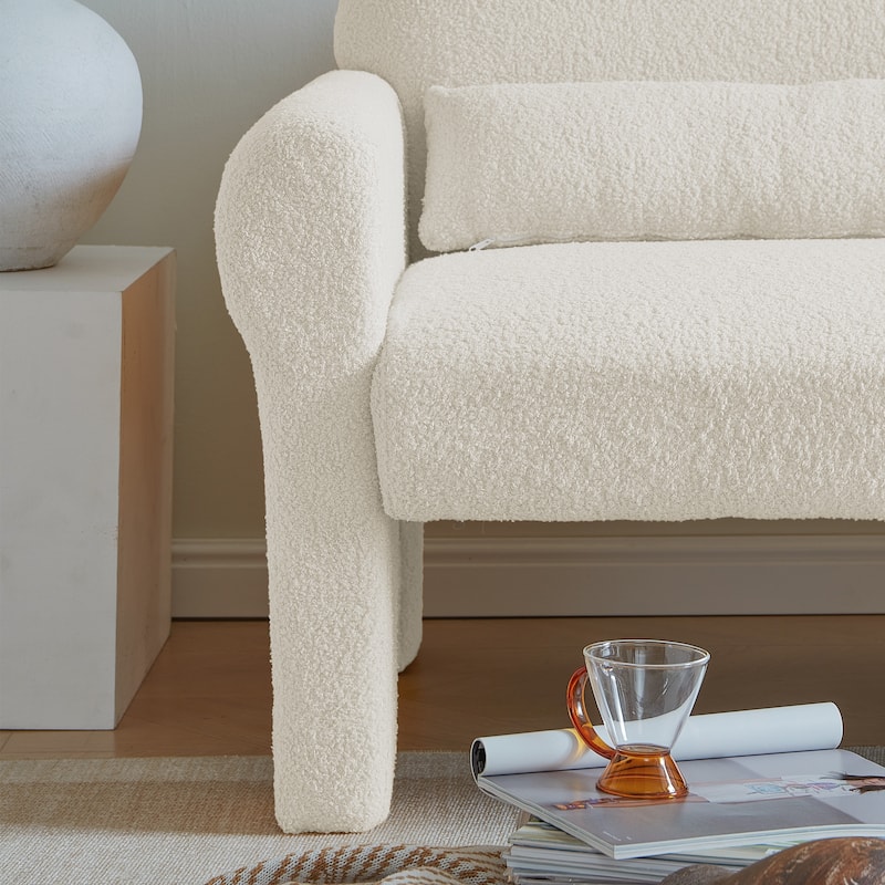 [VIDEO provided]modern boucle loveseat for Living room