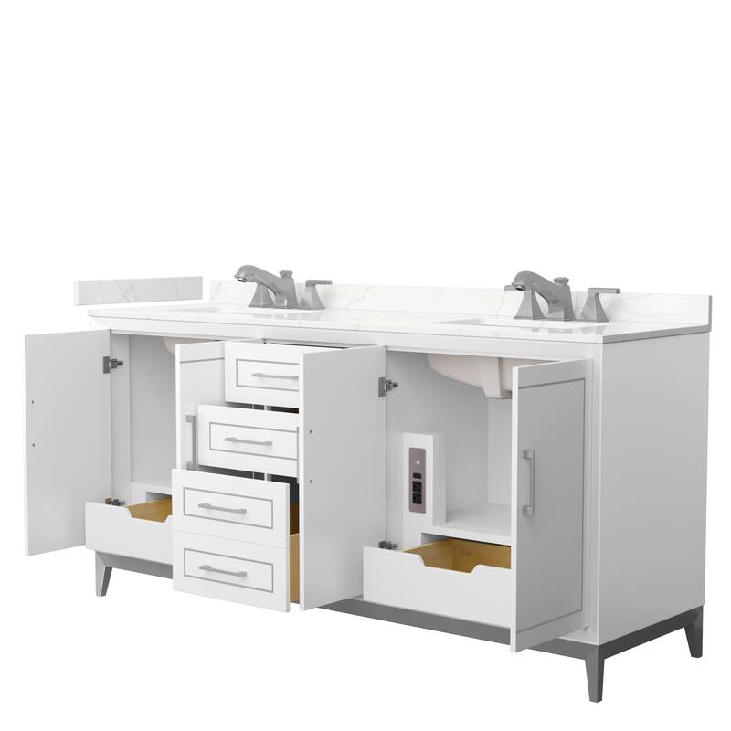 Marlena 72-inch Double Vanity, Quartz Top